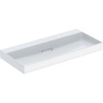 Lavabo Geberit ONE CleanDrain: 105x48cm, Toma de grifo=Sin, Rebosadero=Sin, Lavabo: blanco/KeraTect, Tapa: blanco brillante